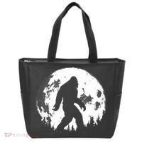 Bigfoot Night Stroll! Cool Full Moon Night & Trees Sasquatch Tote Bag thumb 0