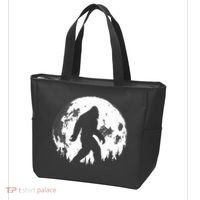 Bigfoot Night Stroll! Cool Full Moon Night & Trees Sasquatch Tote Bag thumb 3