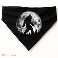 Bigfoot Night Stroll! Cool Full Moon & Trees Sasquatch USA-Made Doggie Bandana thumb 0