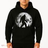 Bigfoot Night Stroll! Cool Full Moon & Trees Sasquatch Hoodie thumb 2