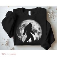 Bigfoot Night Stroll! Cool Full Moon & Trees Sasquatch Sweatshirt thumb 2