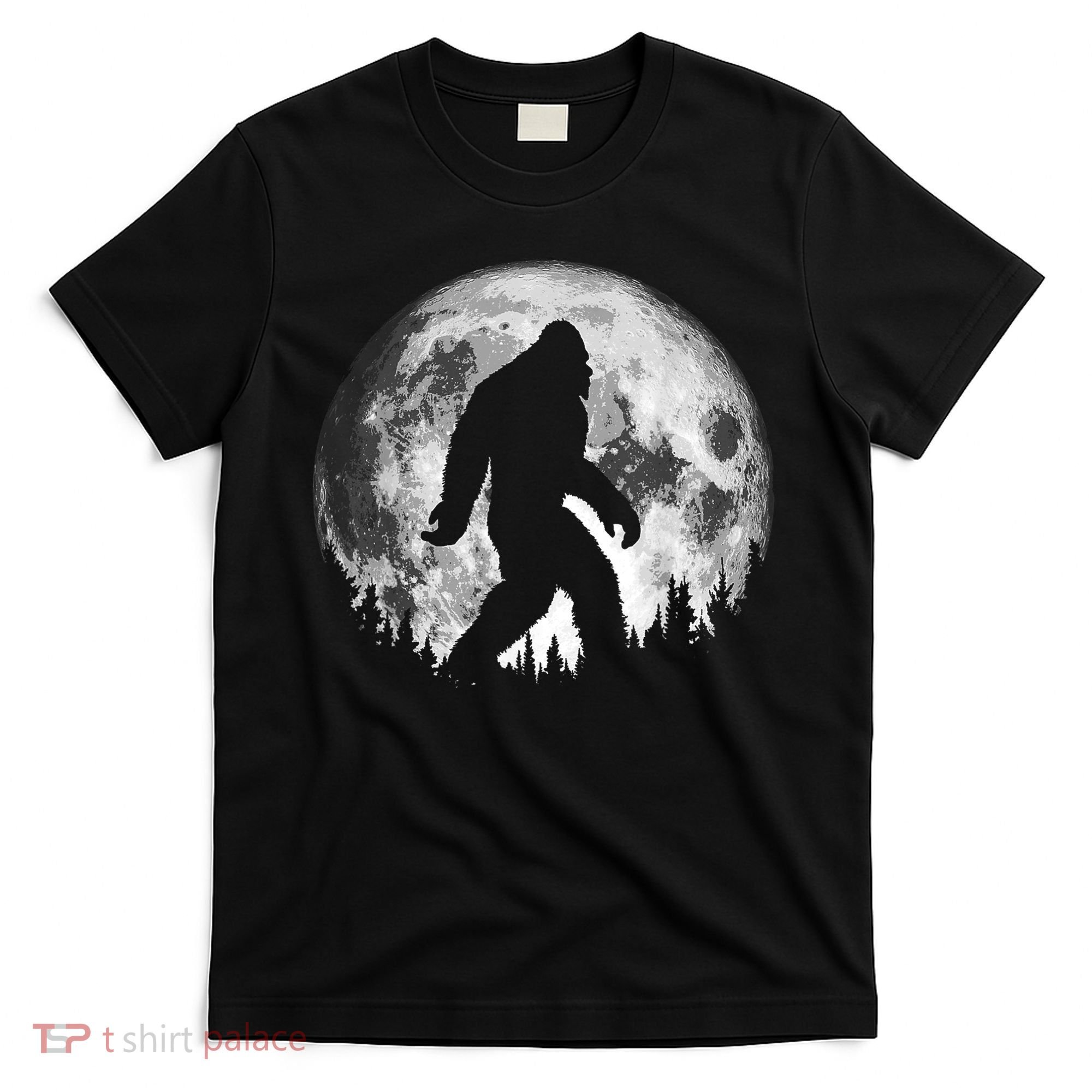 Bigfoot Night Stroll! Cool Full Moon & Trees Sasquatch T-Shirt