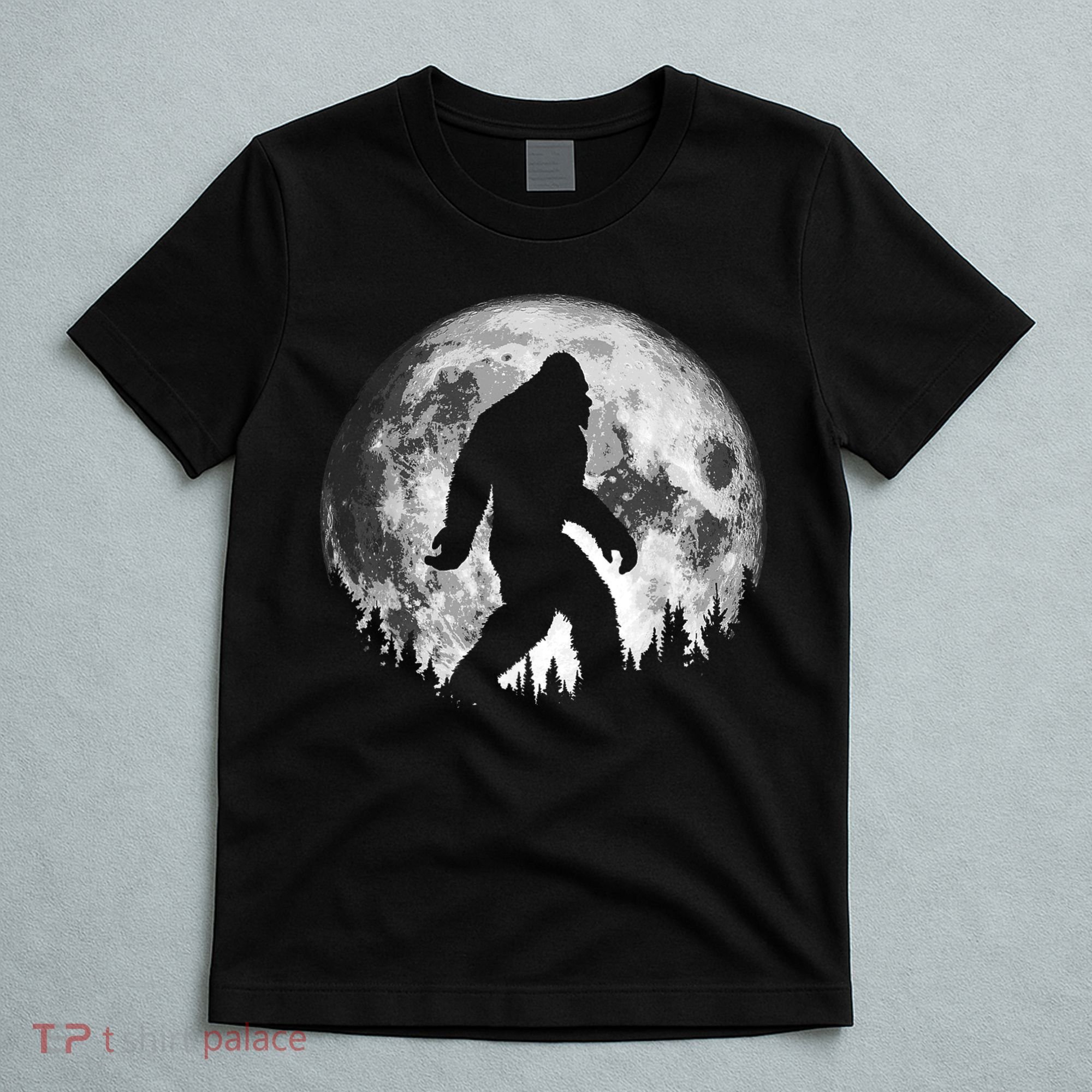 Bigfoot Night Stroll! Cool Full Moon & Trees Sasquatch T-Shirt