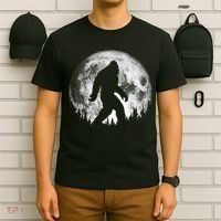 Bigfoot Night Stroll! Cool Full Moon & Trees Sasquatch T-Shirt thumb 6