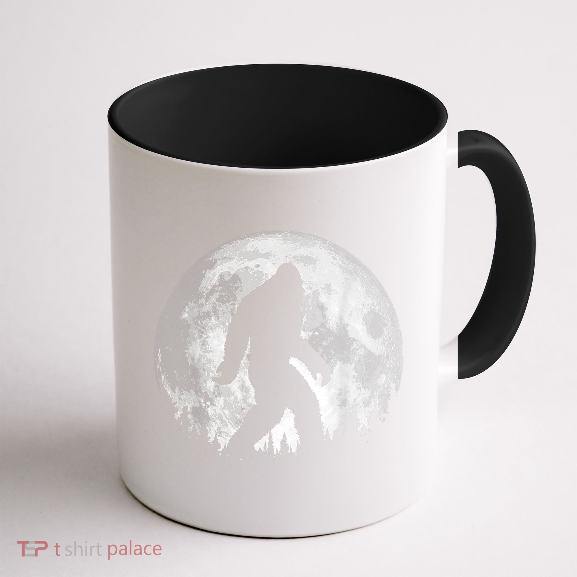 Bigfoot Night Stroll! Cool Full Moon & Trees Sasquatch Coffee Mug