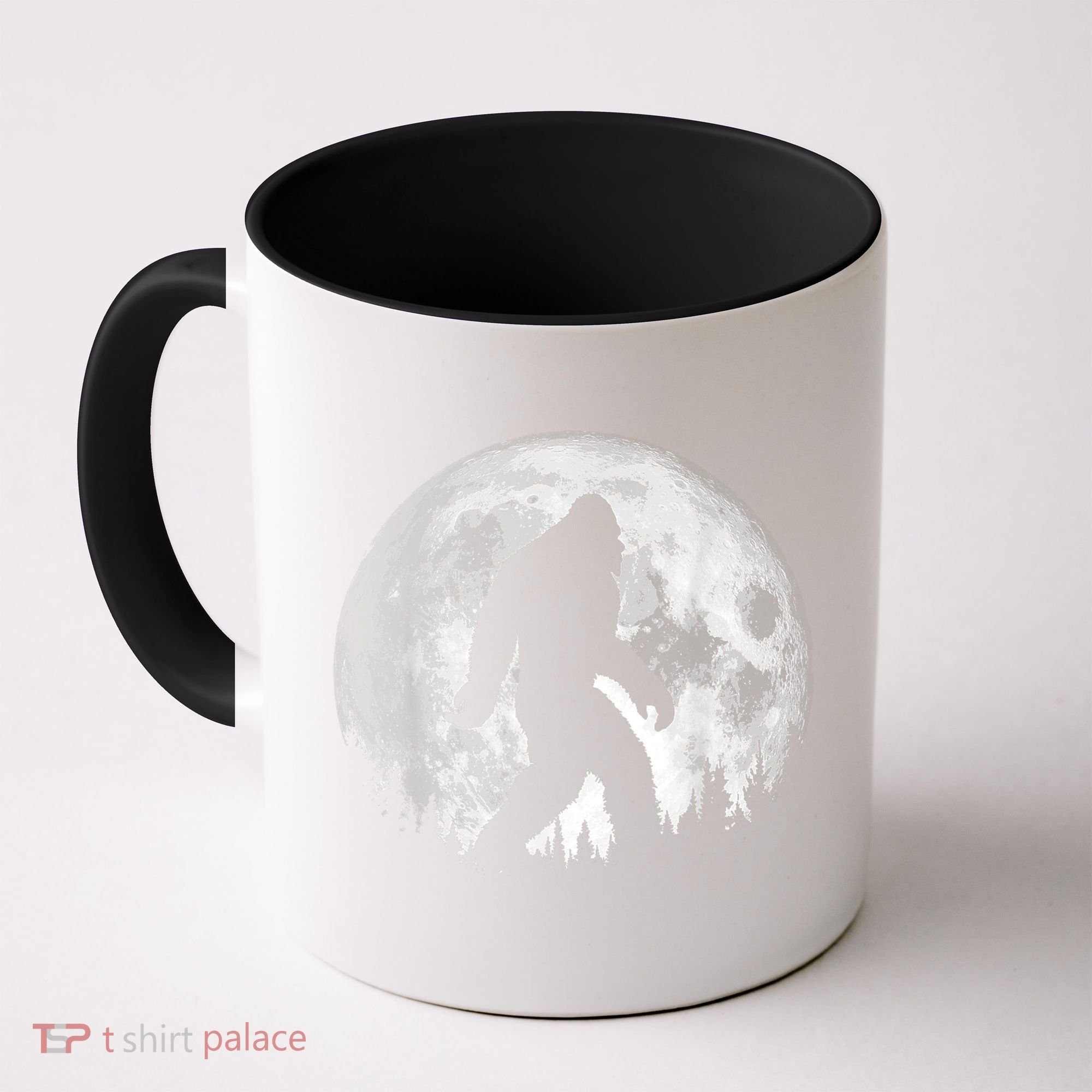 Bigfoot Night Stroll! Cool Full Moon & Trees Sasquatch Coffee Mug
