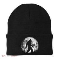 Bigfoot Night Stroll! Cool Full Moon & Trees Sasquatch Beanie thumb 0