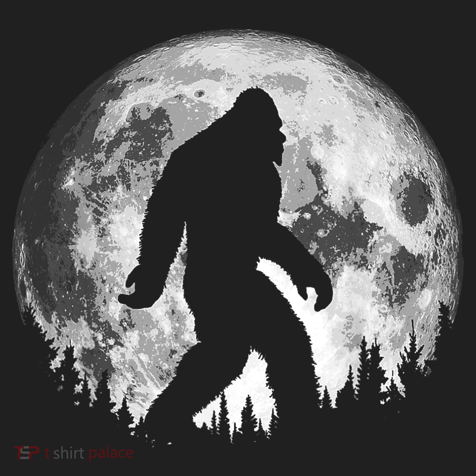 Bigfoot Night Stroll! Cool Full Moon & Trees Sasquatch Beanie