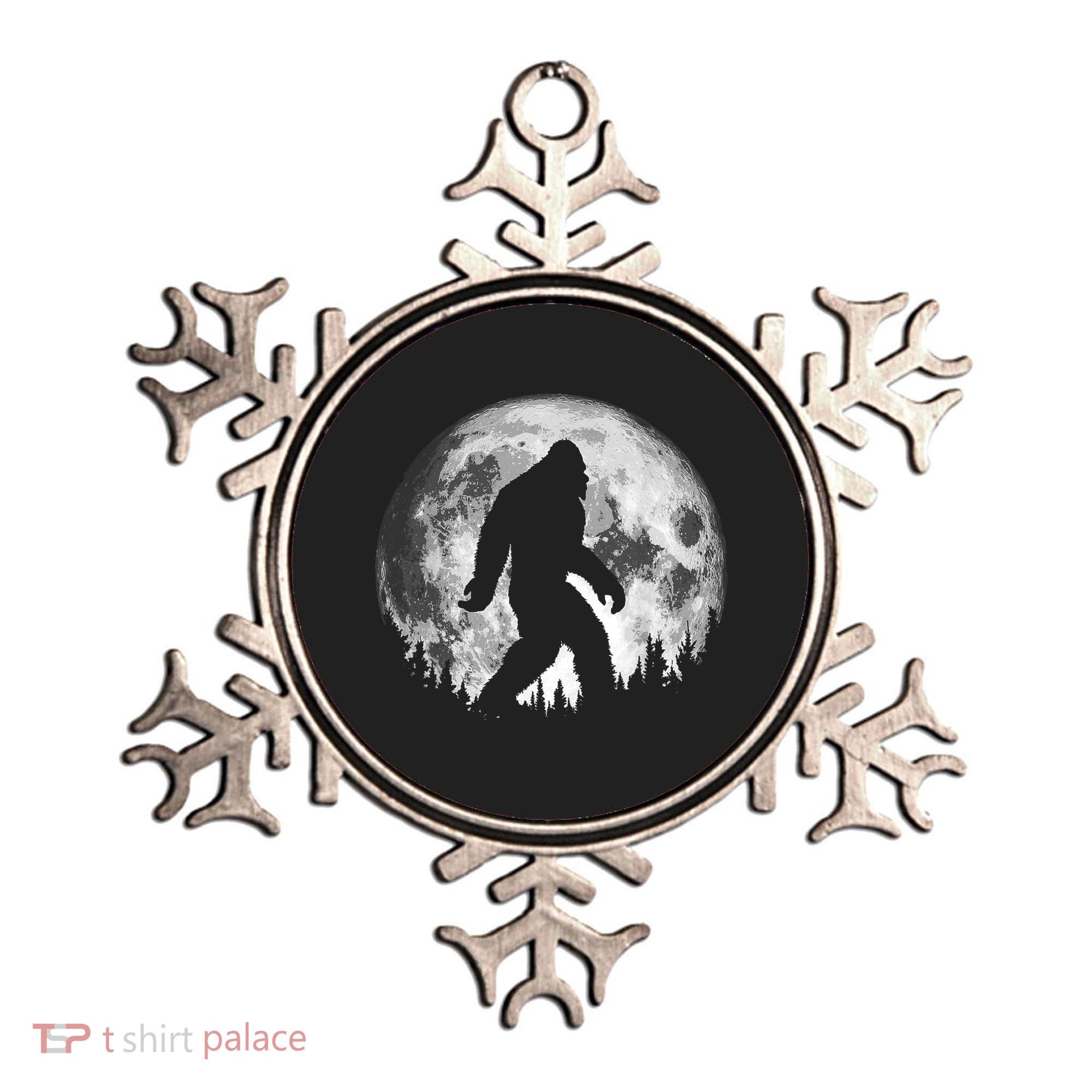 Bigfoot Night Stroll! Cool Full Moon & Trees Sasquatch Ornament