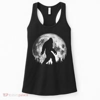 Bigfoot Night Stroll! Cool Full Moon & Trees Sasquatch Women's Tank Top thumb 0