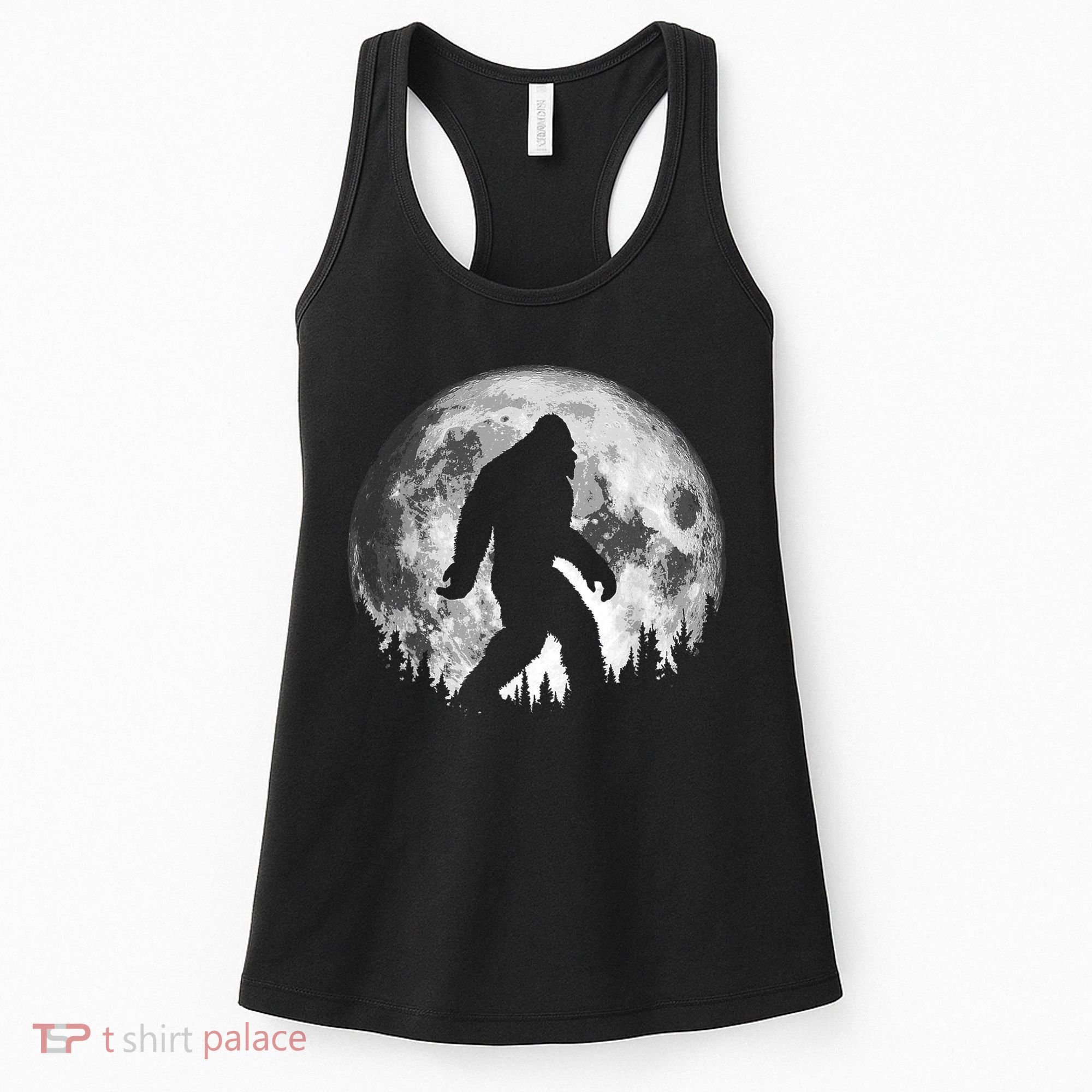 Bigfoot Night Stroll! Cool Full Moon & Trees Sasquatch Women's Tank Top