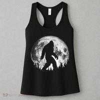 Bigfoot Night Stroll! Cool Full Moon & Trees Sasquatch Women's Tank Top thumb 3