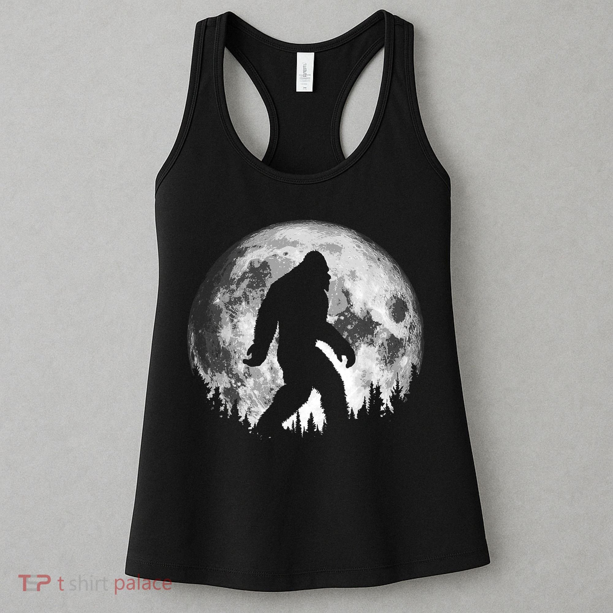 Bigfoot Night Stroll! Cool Full Moon & Trees Sasquatch Women's Tank Top