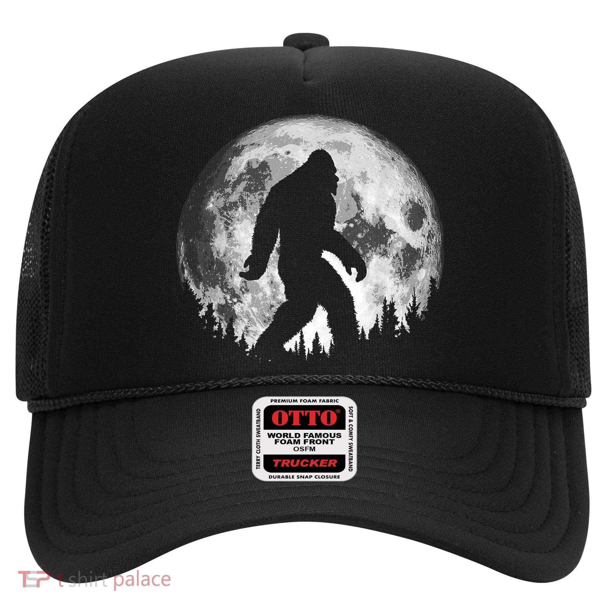 Bigfoot Night Stroll! Cool Full Moon & Trees Sasquatch Hat