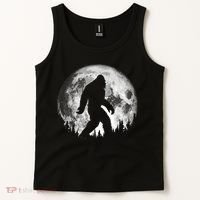 Bigfoot Night Stroll! Cool Full Moon & Trees Sasquatch Tank Top thumb 2