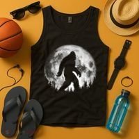 Bigfoot Night Stroll! Cool Full Moon & Trees Sasquatch Tank Top thumb 4
