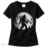 Bigfoot Night Stroll! Cool Full Moon & Trees Sasquatch Women's T-Shirt thumb 0