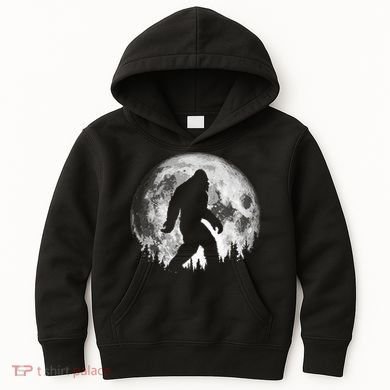 Bigfoot Night Stroll! Cool Full Moon & Trees Sasquatch Kids Hoodie