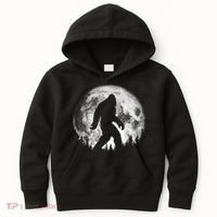 Bigfoot Night Stroll! Cool Full Moon & Trees Sasquatch Kids Hoodie thumb 0