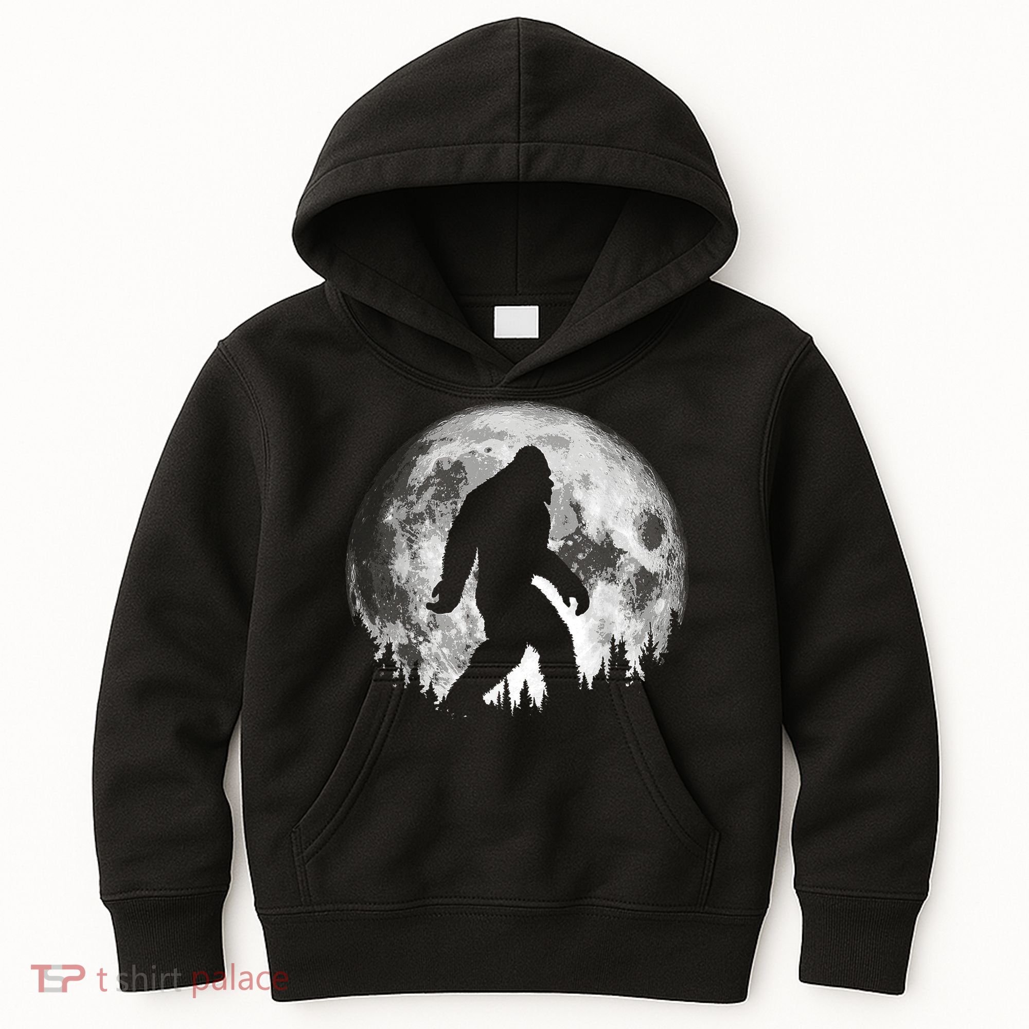 Bigfoot Night Stroll! Cool Full Moon & Trees Sasquatch Kids Hoodie