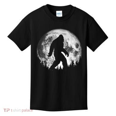 Bigfoot Night Stroll! Cool Full Moon & Trees Sasquatch Kids T-Shirt
