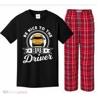 Be Nice To The Bus Driver Job Operator Busman Buses Kids Plaid Pajama Set thumb 0