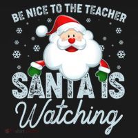 Be Nice To The Teacher Santa Is Watching Bucket Hat thumb 4
