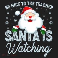Be Nice To The Teacher Santa Is Watching Golf Towel thumb 3
