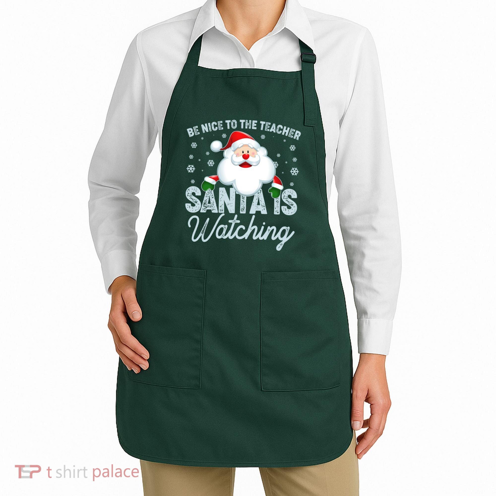 Be Nice To The Teacher Santa Is Watching Apron
