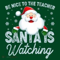 Be Nice To The Teacher Santa Is Watching Apron thumb 3