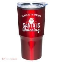 Be Nice To The Teacher Santa Is Watching Tumbler thumb 0