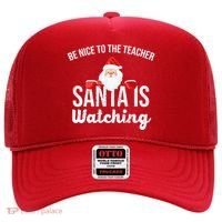 Be Nice To The Teacher Santa Is Watching Hat thumb 0