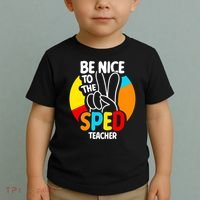 Be Nice To The Sped Teacher Awareness Special Education Cute Cool Gift Toddler T-Shirt thumb 2