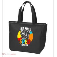 Be Nice To The Sped Teacher Awareness Special Education Cute Cool Gift Tote Bag thumb 3