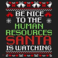 Be Nice To The Human Resources Santa Is Watching Christmas Beanie thumb 2