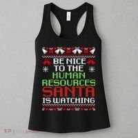 Be Nice To The Human Resources Santa Is Watching Christmas Women's Tank Top thumb 3