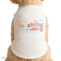 Beaching Not Teaching Summer Break Gift For Teacher Doggie Tank thumb 0