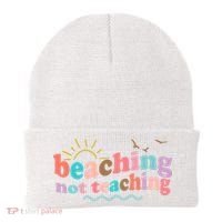 Beaching Not Teaching Summer Break Gift For Teacher Beanie thumb 0