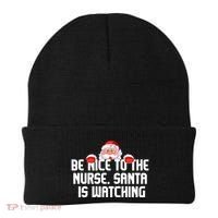 Be Nice To The Nurse Santa Is Watching Beanie thumb 0