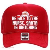 Be Nice To The Nurse Santa Is Watching Hat thumb 0