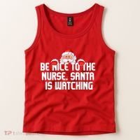 Be Nice To The Nurse Santa Is Watching Tank Top thumb 2