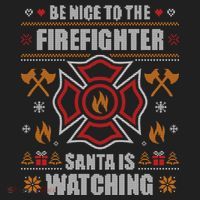Be Nice To The Firefighter Ugly Christmas Sweater Fire Cool Gift Beanie thumb 2