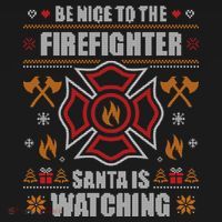 Be Nice To The Firefighter Ugly Christmas Sweater Fire Cool Gift Women's Hoodie thumb 2