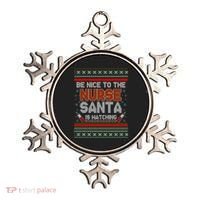Be Nice To The Nurse Santa Is Watching Ugly Christmas Sweater Ornament thumb 0