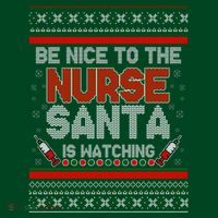 Be Nice To The Nurse Santa Is Watching Ugly Christmas Sweater Polo thumb 2
