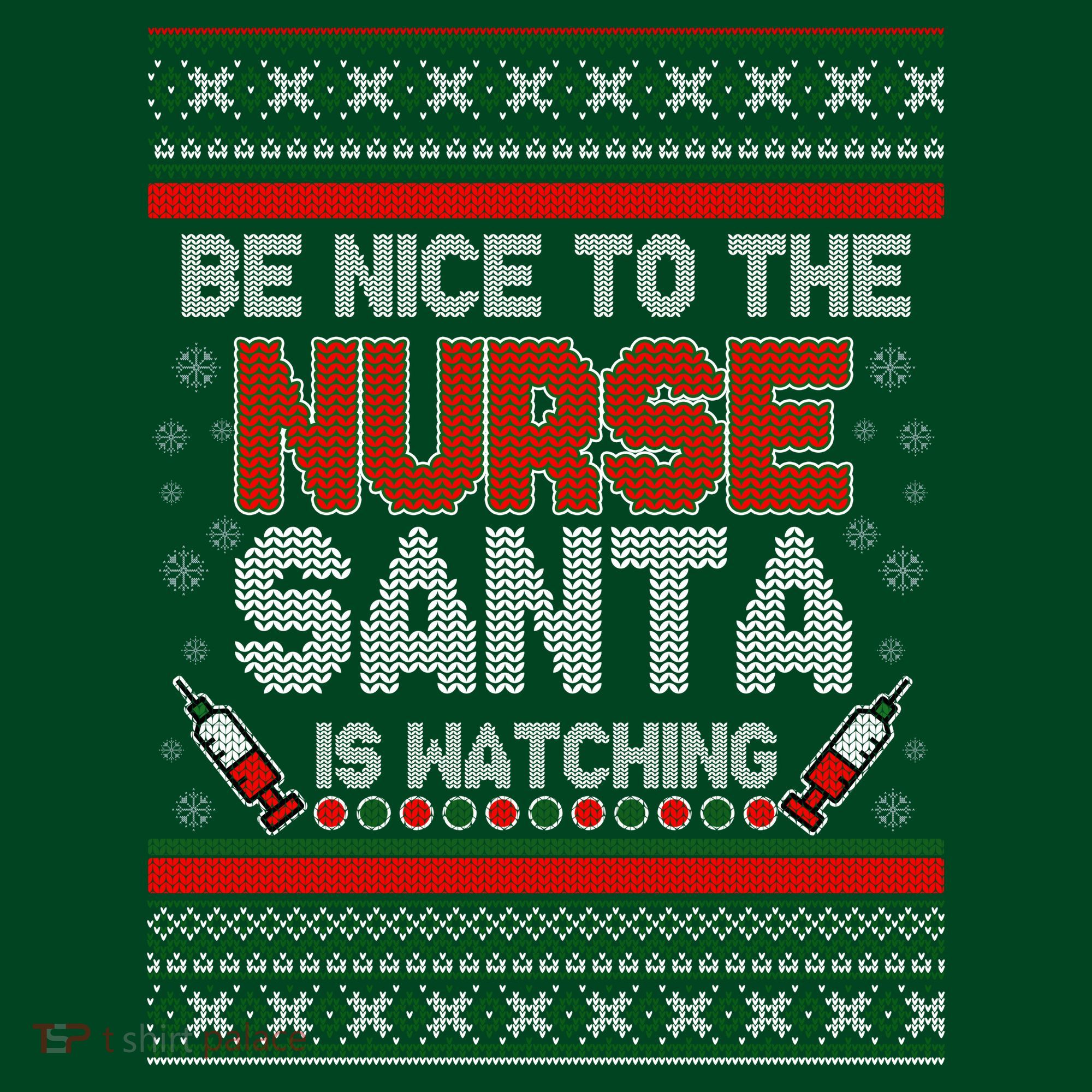 Be Nice To The Nurse Santa Is Watching Ugly Christmas Sweater Mousepad
