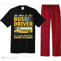 Be Nice To The Bus Driver Funny School Bus Driver Pajama Set thumb 0