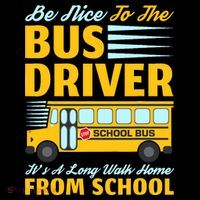 Be Nice To The Bus Driver Funny School Bus Driver Women's Hoodie thumb 2