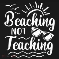 Beaching Not Teaching Summer Break Teacher Doggie Tank thumb 4