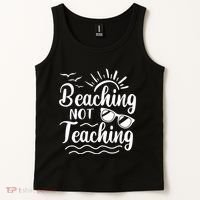Beaching Not Teaching Summer Break Teacher Tank Top thumb 2